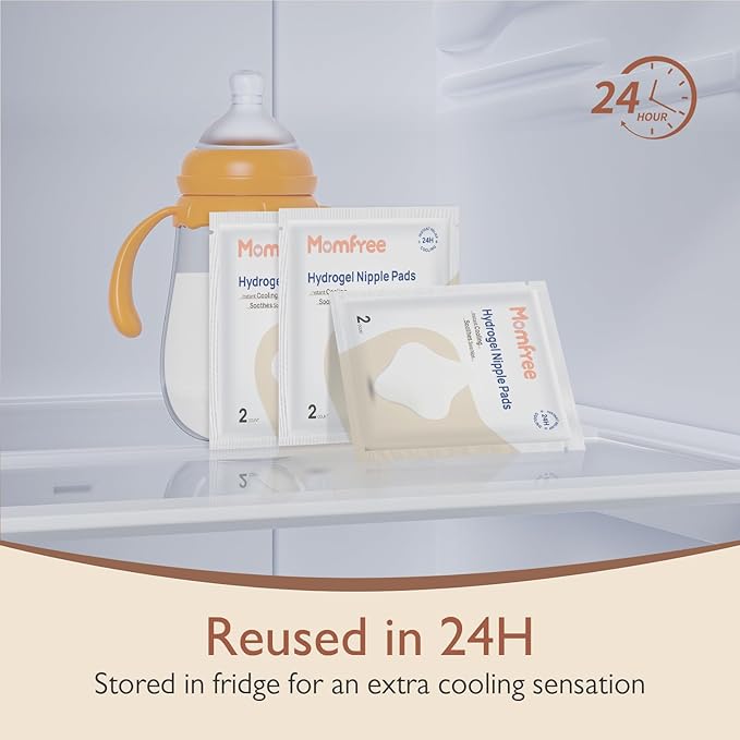 Cooling Nipple Pads for Breastfeeding: Hydrogel Gel Pad Instant Cooling Relief | Promotes Healing Irritated Nipples - 4Packs(8 Count)