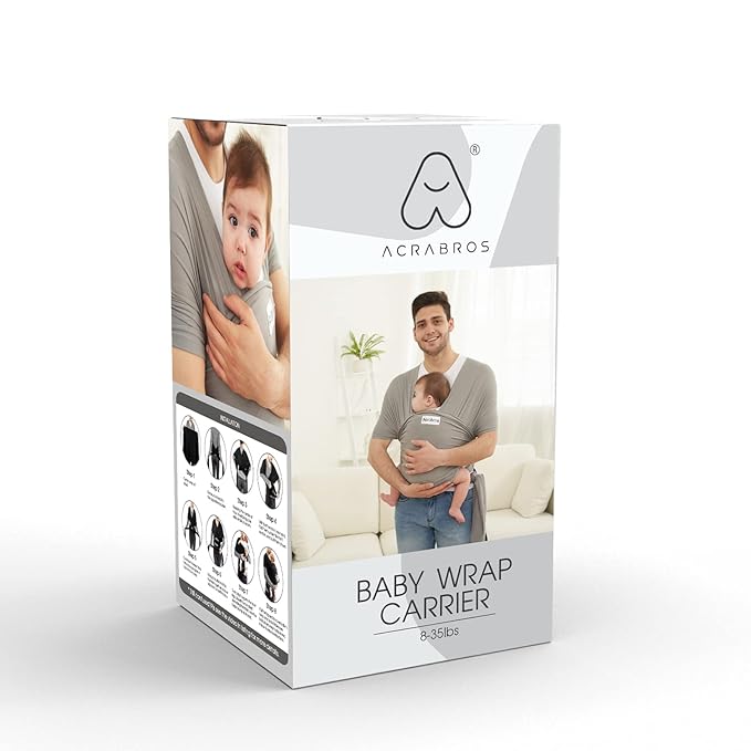 Acrabros Baby Wrap Carrier,Hands Free Baby Carrier Sling,Lightweight,Breathable,Softness,Perfect for Newborn Infants and Babies Shower Gift,Purple