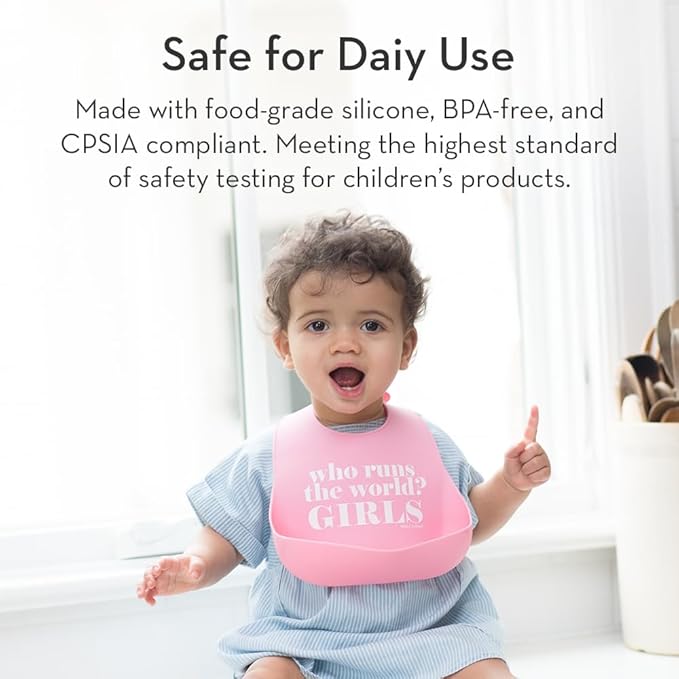 Baby Bib for Eating by Bella Tunno, Waterproof Silicone Bib with Large Food Catcher, Adjustable Fit for Babies 4-12 months & Toddlers 1-3 Years, Boys & Girls, Lil Hangry