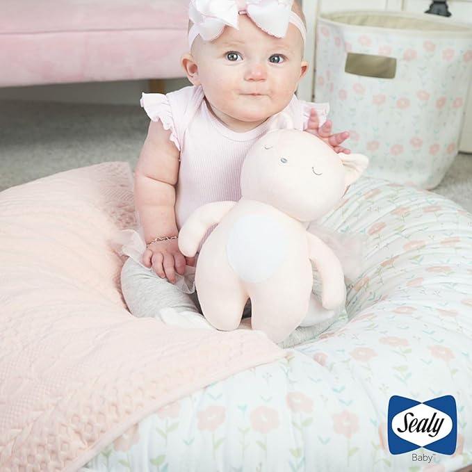 SEALY BABY Children's Floor Cushion, Kids, Toddler Play Mat & Soft Lounger (Pink Floral)