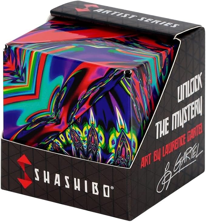 Shashibo Shape Shifting Box - Award-Winning Fidget Toy w/ 36 Rare Earth Magnets - Fidget Cube Transforms Into Over 70 Shapes, Sensory Toy Gift for Kids, Teens, and Adults (Chaos)
