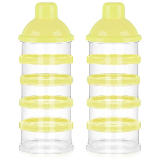 Accmor Formula Dispenser On The Go, 5 Compartments Stackable Formula Container for Travel, Baby Milk Powder Kids Snack Container, BPA Free