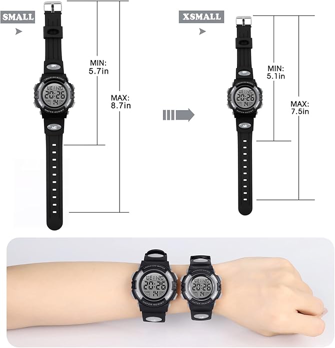 Kids Watch,Boys Watch for 3-15 Year Old Boys,Digital Sport Outdoor Multifunctional Chronograph LED 50 M Waterproof Alarm Calendar Analog Watch for Children with Silicone Band,Kids Gift