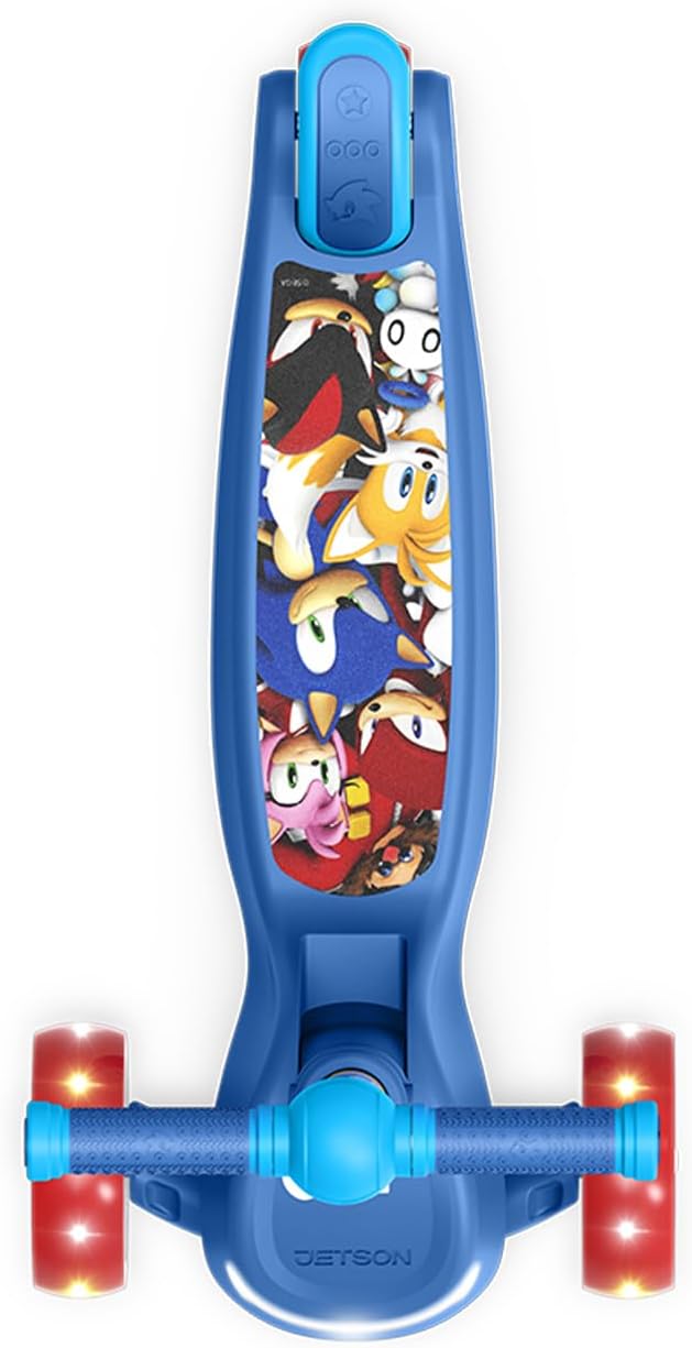 Jetson Character Kids Kick Scooter, LED Lights on Stem & Light-Up Wheels, Lightweight Frame, Height-Adjustable Handlebar, Lean-to-Steer System, Easy-Fold Mechanism