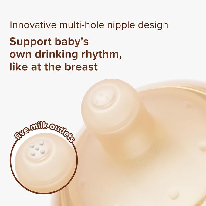 Thyseed PPSU Natural Anti-Colic Baby Bottles | Newborn Breast Like Nursing Bottle for Breastfed Babies with Nipple(1-2 Months),5oz,1pack