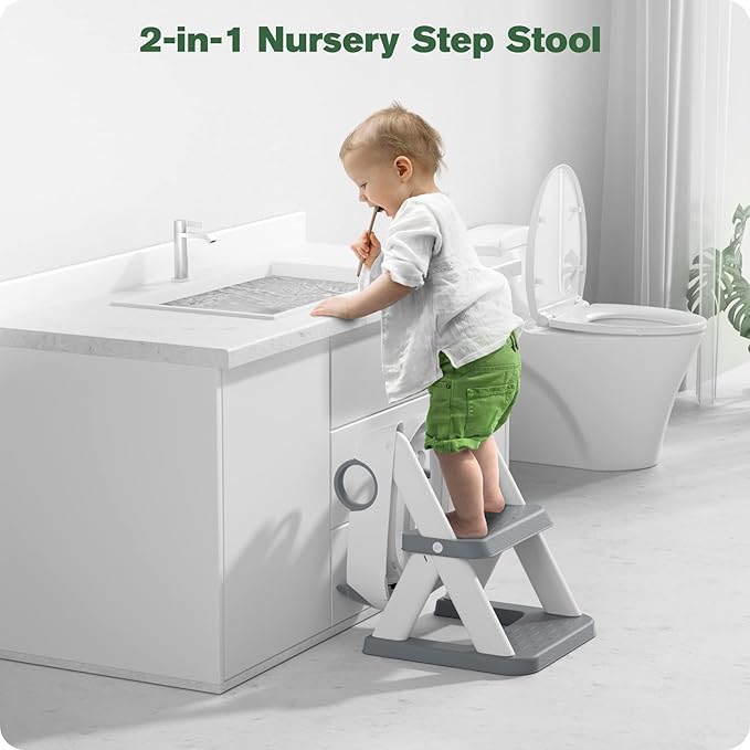 Potty Training Seat, Upgrade Toddler Toilet Seat for Kids Boys Girls, 2 in 1 Potty Training Toilet, Splash Guard Anti-Slip Pad Step Stool