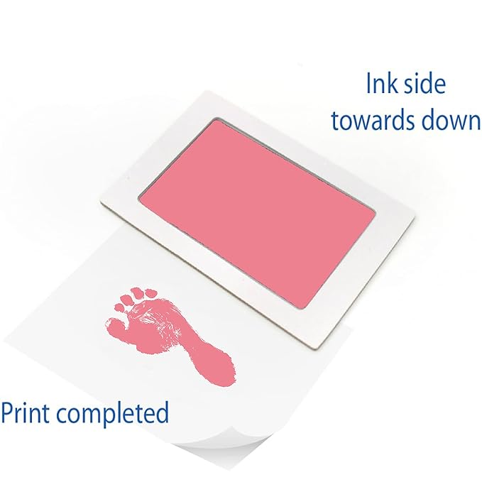 Extra Large Clean Touch Ink Pad for Baby Handprints and Footprints – Inkless Infant Hand & Foot Stamp – Safe for Babies, Doesn’t Touch Skin – Perfect Family Memory or Gift by Tiny Gifts, Pink