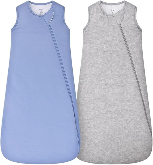 HAPIU Unisex Rayon Made from Bamboo Baby Sleep Sack TOG 1.0, 2-Way Zipper YKK, Wearable Blanket Baby