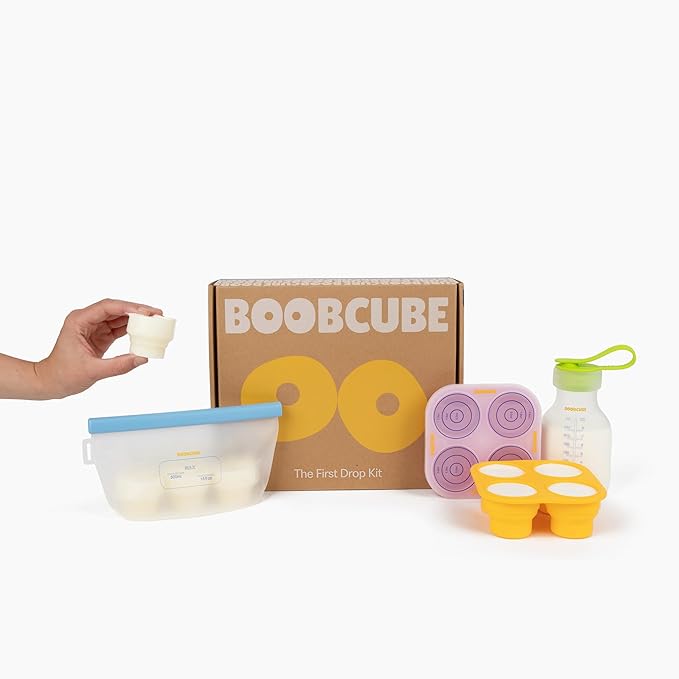 Breastmilk Storage Reusable Freezer Trays with Lid l Baby Food Cube 4pcs Complete Kit l 0.5/1/2 Oz Silicone Tray l Ultra Leak-Proof Breastmilk Kit l Reusable Bags