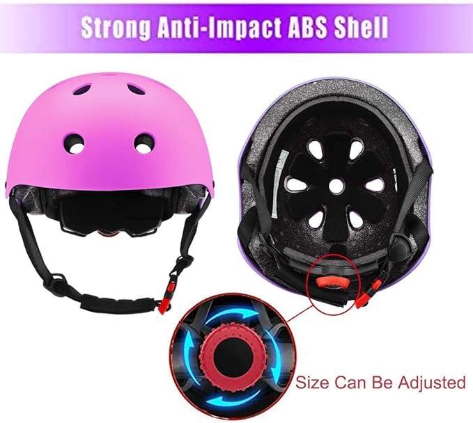 Adjustable Helmet for Ages 3-16 Kids Toddler Boys Girls Youth,Protective Gear with Elbow Knee Wrist Pads for Multi-Sports Skateboarding Bike Riding Scooter Inline skatings Longboard Roller Skate