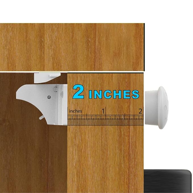 Upgraded Magnetic Cabinet Locks (6Locks and 2 Keys) Baby Proofing Cabinet Lock for Child Safety, No Drilling or Tools Needed