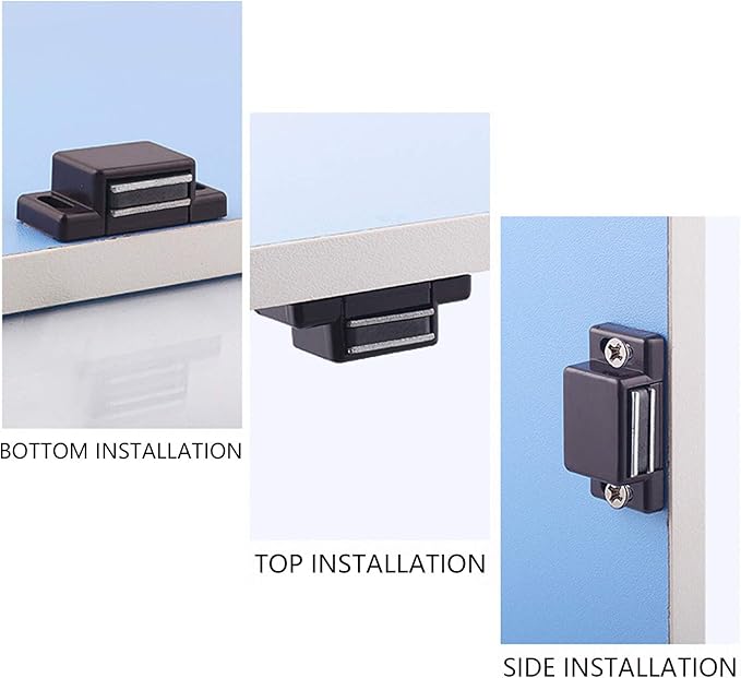 Antrader 12-Pack 10-15lbs Magnetic Cabinet Door Catch Plastic Stop Holder Closet Latch with Screws, 1.6" x 0.8" x 0.5", Brown