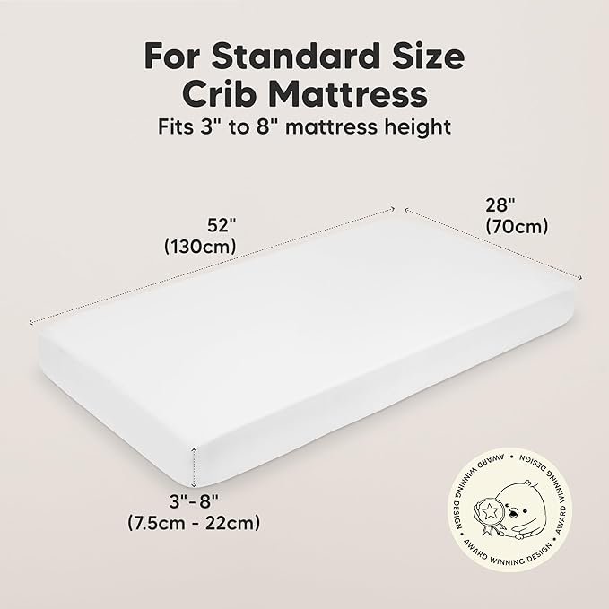 KeaBabies 2-Pack Organic Crib Sheets for Boys, Girls - 52x28 Fitted Crib Mattress Sheet Neutral, Breathable Jersey Cotton Cover for Baby Bed, Toddler Mattress, Soft & Cute Prints (Rose)