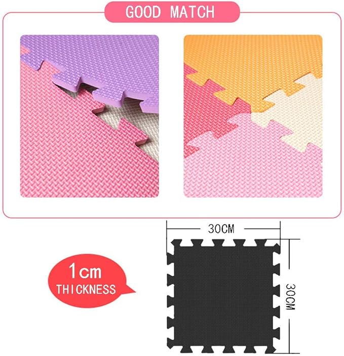 MQIAOHAM® 25 Pieces Puzzle Play Mats, Soft Baby Play Mat, Kids Interlocking Foam Floor Tiles, Toddlers Carpet Playmats G301025-109