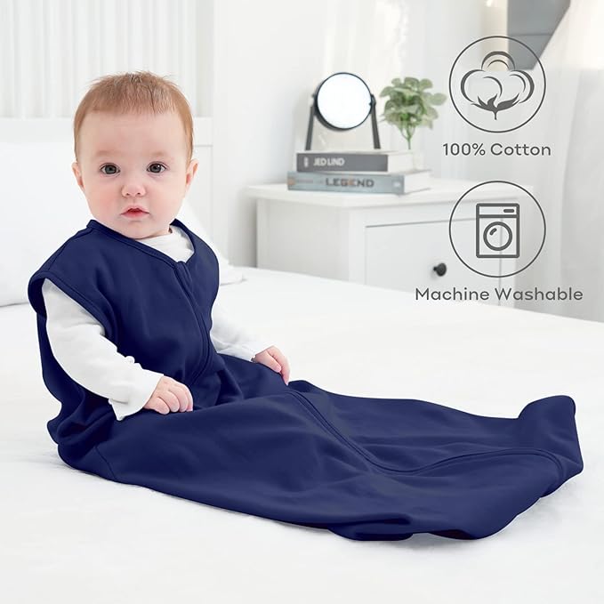 Yoofoss Baby Sleep Sack 18-24 Months Baby Wearable Blanket 100% Organic Cotton 2-Way Zipper TOG 0.5 Toddler Sleeping Sack 3 Pack, Lightweight Sleep Sacks for Babies