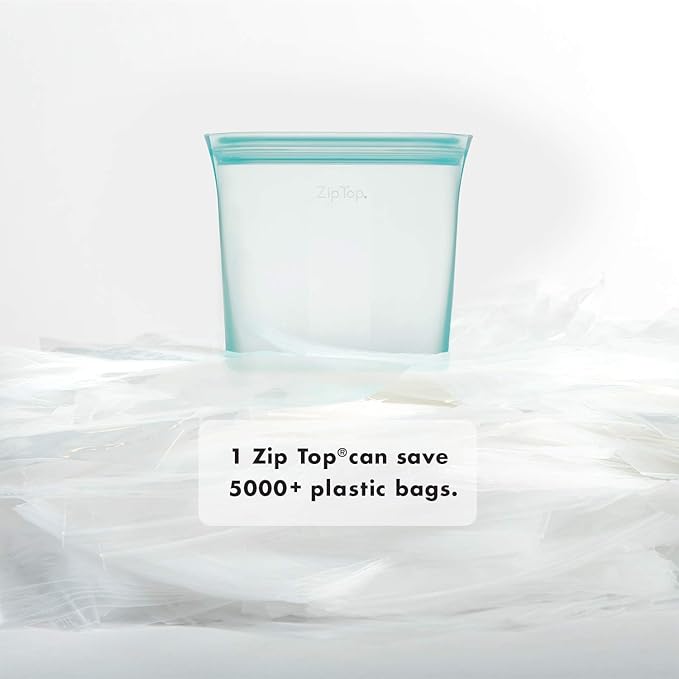 Zip Top Reusable Food Storage Bags | Medium Cup [Lavender] | Silicone Meal Prep Container | Microwave, Dishwasher and Freezer Safe | Made in the USA