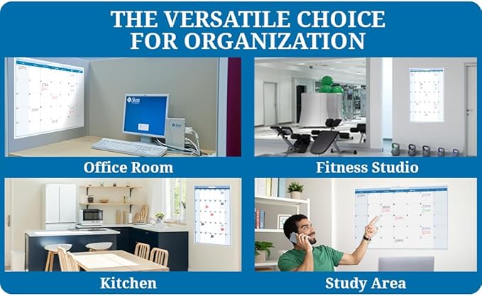 Sky Blue 30-Day 1-Month Dry/Wet erasable Wall Planner Calendar 24 in. x 36 in.