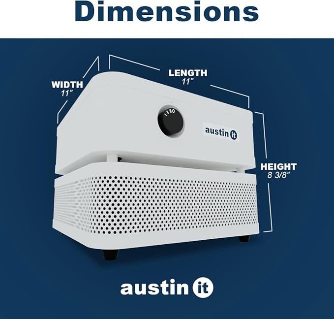 Austin Air it Room Air Purifier with VOC Carbon Wrap Air Filters - Personal Air Filter Single Room Air Purifiers - Portable Allergy Purifier - Stylish Tabletop Purifier for Dust, Model C100CC1