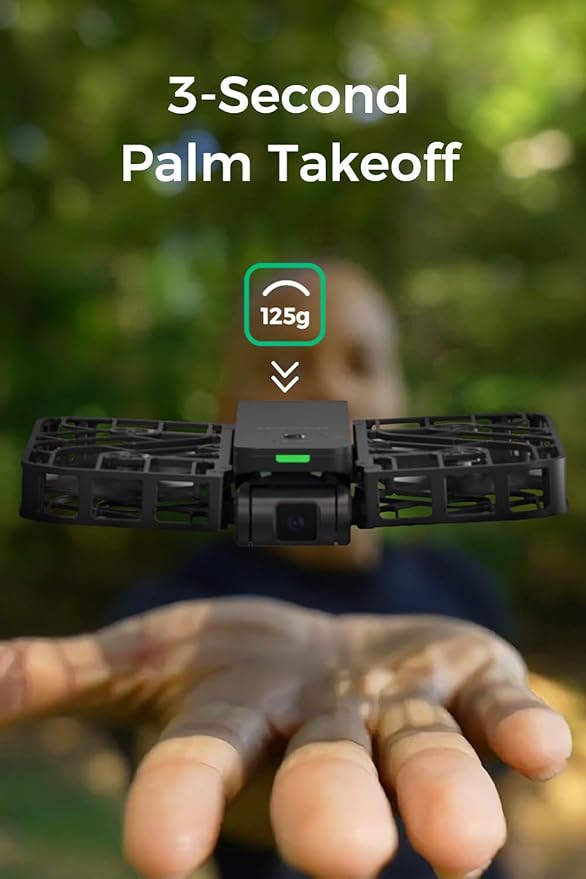 X1 Drone with Camera, Self-Flying Camera Drone with Follow Me Mode, Foldable Mini Drone with HDR Video Capture, Palm Takeoff, Intelligent Flight Paths, Hands-Free Control Black (Standard)