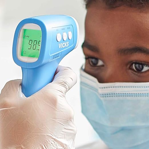 Vicks Non-Contact Infrared Thermometer for Forehead, Food and Bath – Fast, Reliable, and Clinically Proven Accuracy for Adults, Babies, Toddlers and Kids