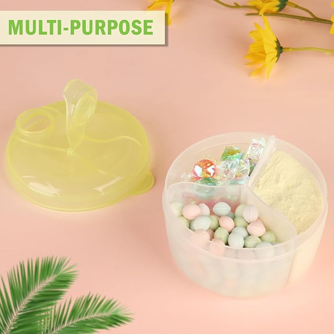 Accmor Baby Formula Dispenser On The Go, Formula Container to Go, Non-Spill Rotating Three-Compartment Formula Dispenser and Snack Storage Container for Infant Toddler Traveling