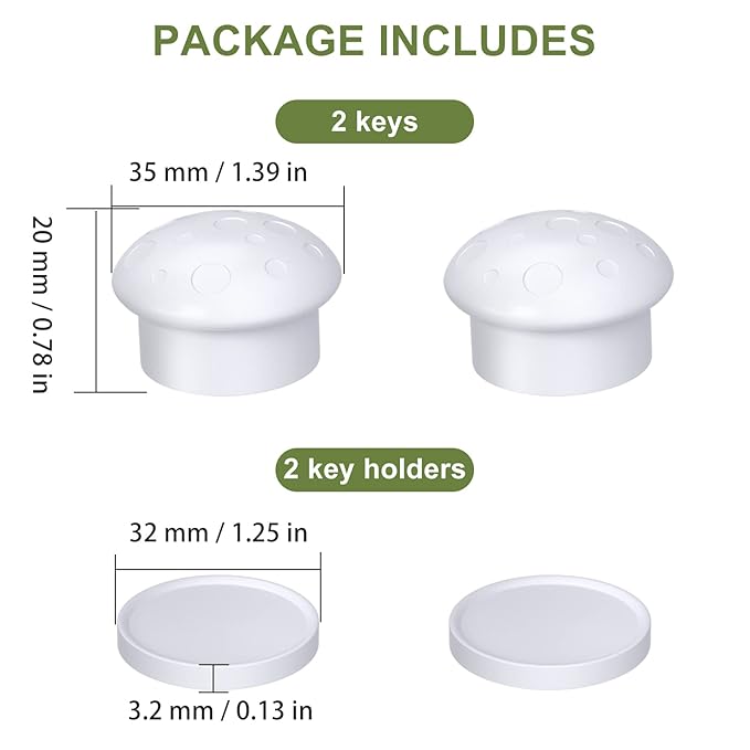 AOSITE Child Safety Magnetic Cabinet Locks Keys, 2 Pack Universal Replacement Keys Child Proof Extra Stronger Magnet Baby Locks for Cabinets and Drawers with Adhesive, 2 Key Holders Included