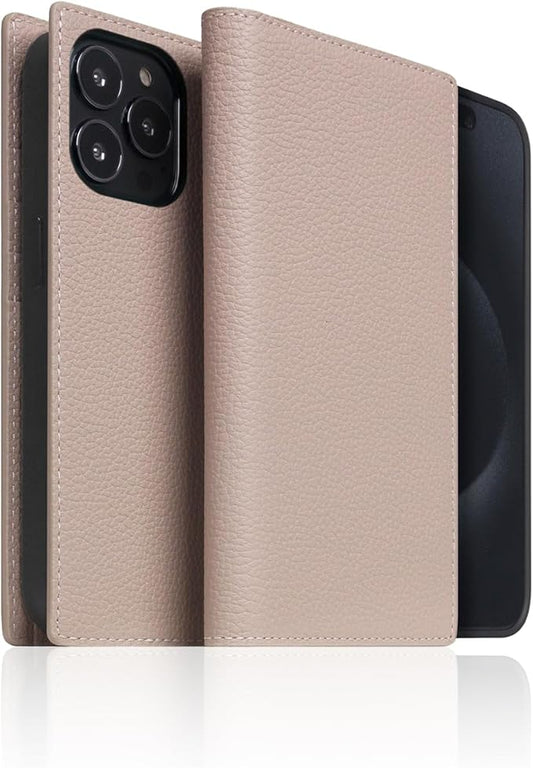 D8 Full Grain Leather Wallet Case for iPhone 15 Pro - [2-in-1] Handcrafted Detachable Diary Style with Magnetic MagSafe Back Cover, Gift Box Included (Light Cream)