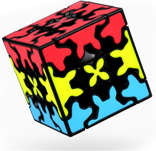 Gear Cube 3x3 with Three-Dimensional Gear Structure Magic Cube 3x3x3 Puzzles Toys (60mm) Brain Teaser Puzzle Game Toy for Children and Adults (Style A)