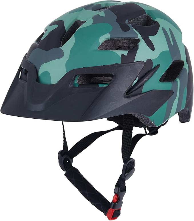 Kids Bike Helmet, Youth Toddler Boys Girls Helmets, 2 Size Adjustable for Ages 2-3-5-8-14 Years, Child Helmet with Visor and LED Light, Lightweight Multi-Sport Bicycle Scooter Cycling Helmets