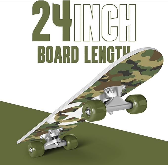 24 inch Rude Boyz Mini Cruiser Skateboard - Aluminium Trucks - Kids Skateboard Ages 5-8 Beginner - Skateboards for Kids