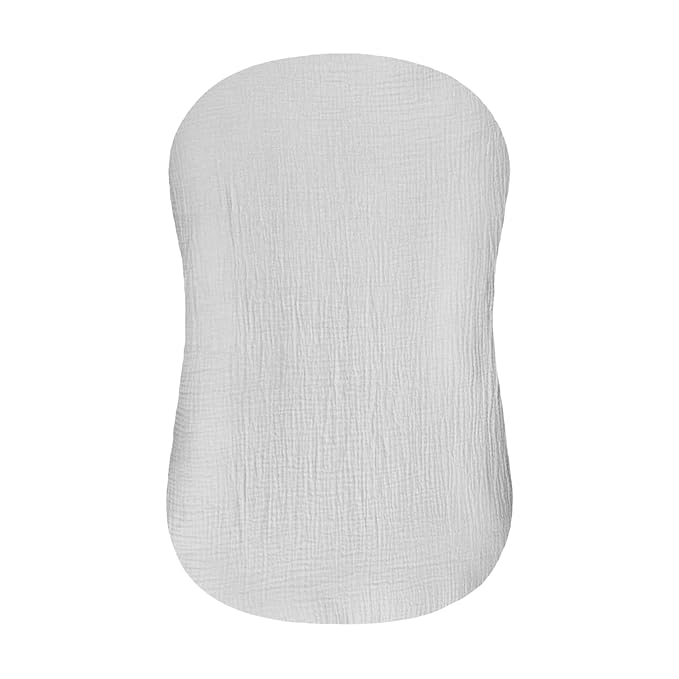 Hooyax Muslin Baby Lounger Cover Soft Organic Cotton Slipcover Fits Newborn Lounger for Baby Boys and Girls (Light Gray)