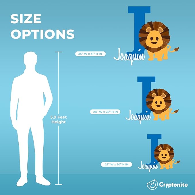 CRYPTONITE Lion King Personalized Name Decal, Multicolor Options, Wall Decor, Vinyl, for Baby & Kids