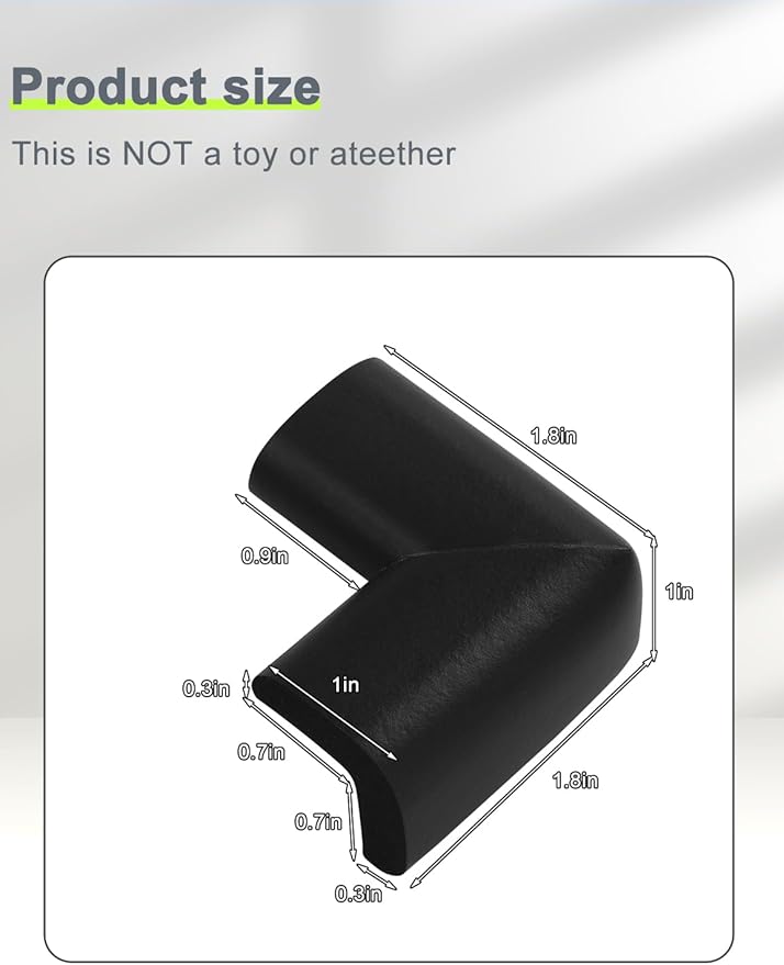 Foam Corner Protector Edge and Corner Guard, with 19 feet Length Foam Safety Bumpers, Baby Proofing Safety Table Corner Protectors (Black)