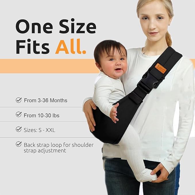 Baby Sling Carrier Newborn to Toddler Adjustable One-Shoulder Design with Hip Seat Support, Labor-Saving Baby Wraps Carrier 10-30 lbs(Blue)