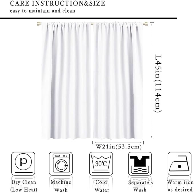 Dinosaur Curtains for Kids Boys Girls Home Decor Childish Cute Dino Animals Print Pattern Rod Pocket Blackout Window Drapes for Nursery Baby Bedroom Playroom W21xL45in 2 Panels