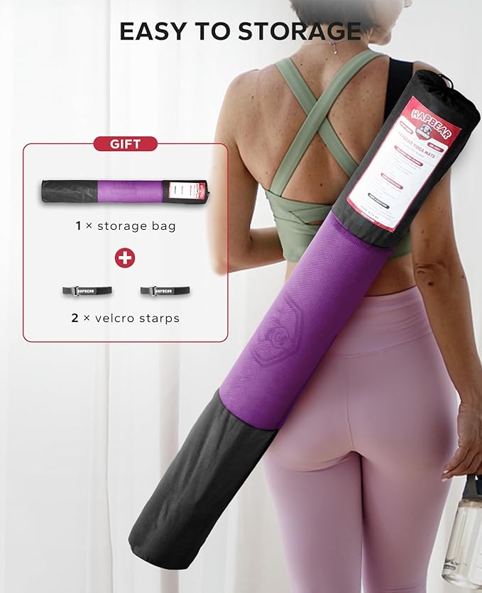 HAPBEAR Extra Large Yoga Mat - 72"x48"/78"x54", 1/4" & 1/3" Thick, Non-Slip, Durable, Eco-Friendly, Wide Exercise Mat for Home Workouts, Yoga, Pilates, Stretching, Meditation (Barefoot Exercise)