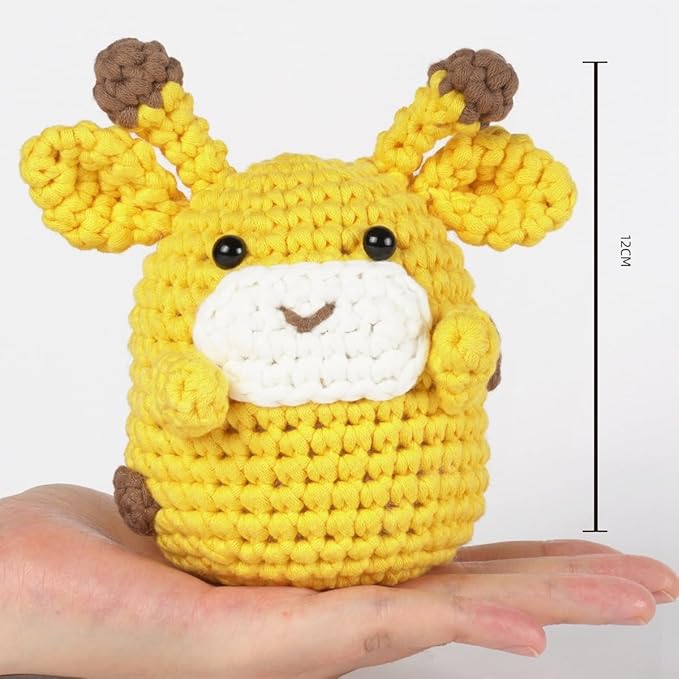 Utook Crochet Kit for Beginners，Crochet Starter Kits,Crochet Kits for Beginners Adults and Children, with Instructional Videos and Paper Tutorials, Handmade Crafts, Holiday Gifts (Giraffe)