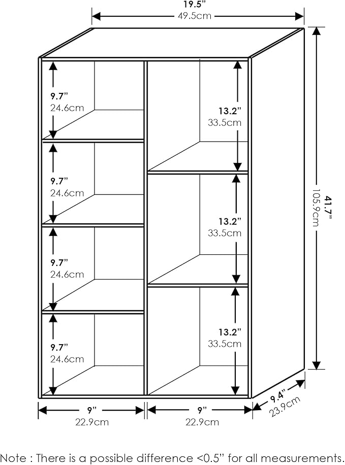 Furinno Luder 7-Cube Reversible Open Shelf, Blackwood