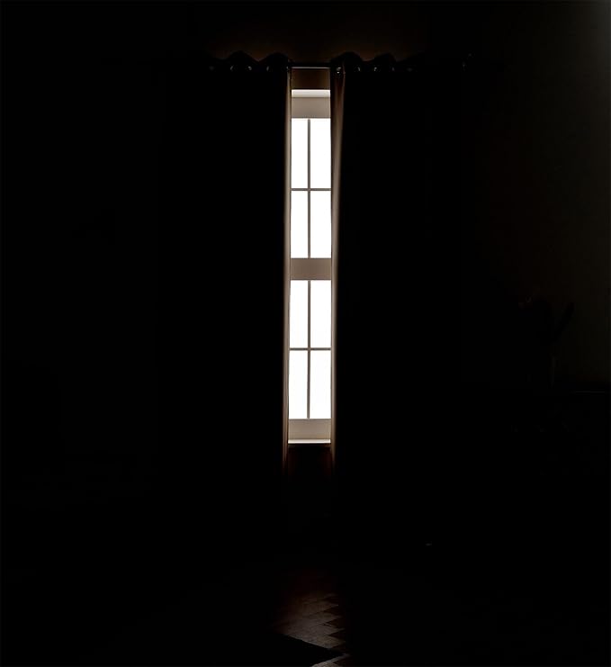 MIUCO Blackout Curtains Room Darkening Curtains Textured Grommet Window Curtains for Living Room 2 Panels 52x84 Inch Long Taupe