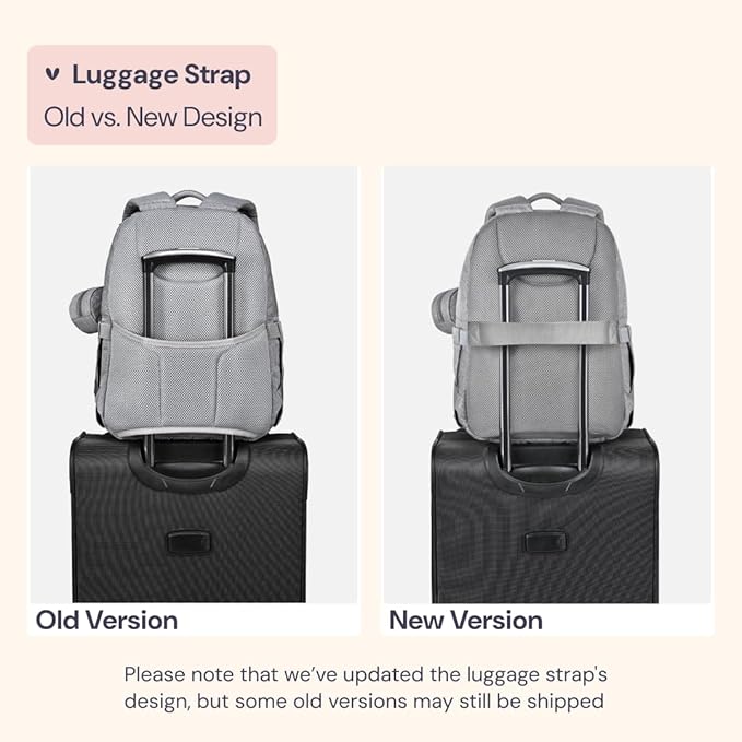 BabbleRoo Diaper Bag Backpack, Travel Backpack with Changing Pad, Pacifier Case & Stroller Straps, Multifunction, Waterproof, Unisex – Light Gray