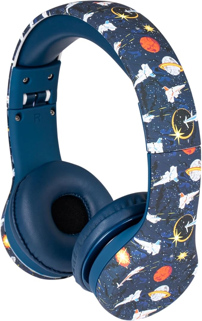 Snug Play+ Kids Headphones – Volume Limited 93dB for Safe Listening – Foldable, Durable Headphones for Toddlers, Boys & Girls – Tangle-Free Cord – Ideal for Travel, School, Tablets - Space