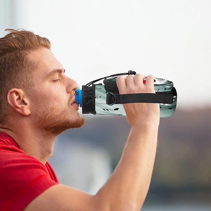 icolor Water Bottle Carrier Bag with Strap 25/32/40 oz Crossbody Bottle Holder with Phone Pocket Sling Sleeve Insulated Neoprene Water Bottle Pouch for Walking Travelling