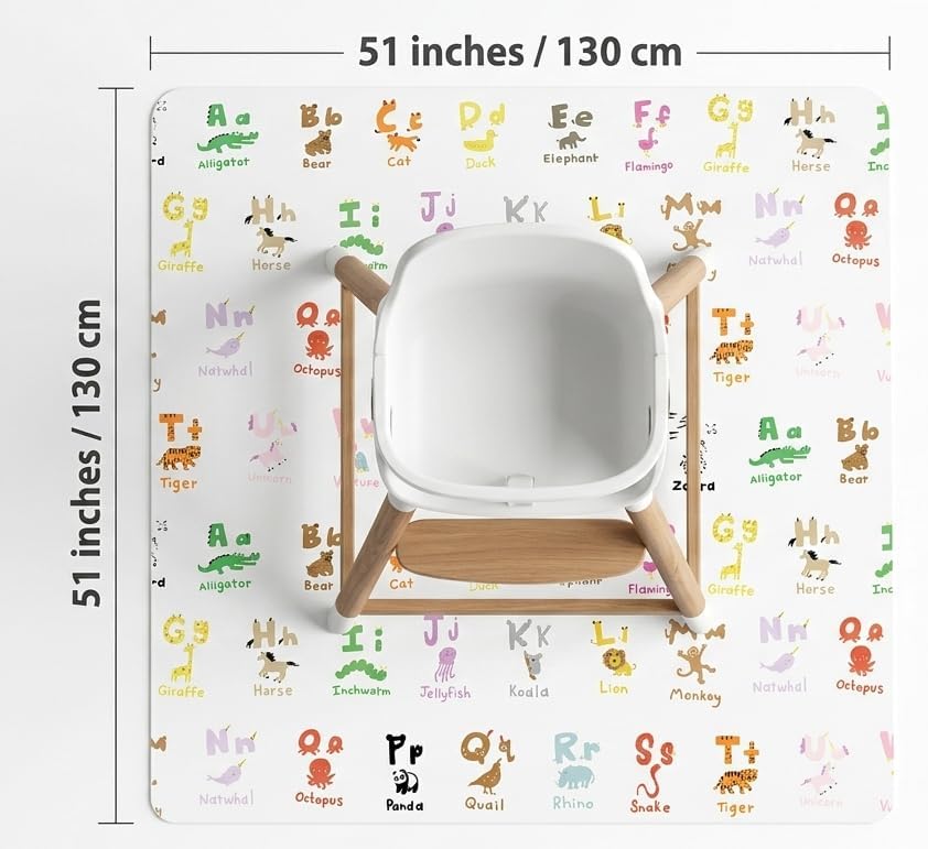 Splat Mat for Under High Chair, Waterproof Washable High Chair Floor Mat - Image 6