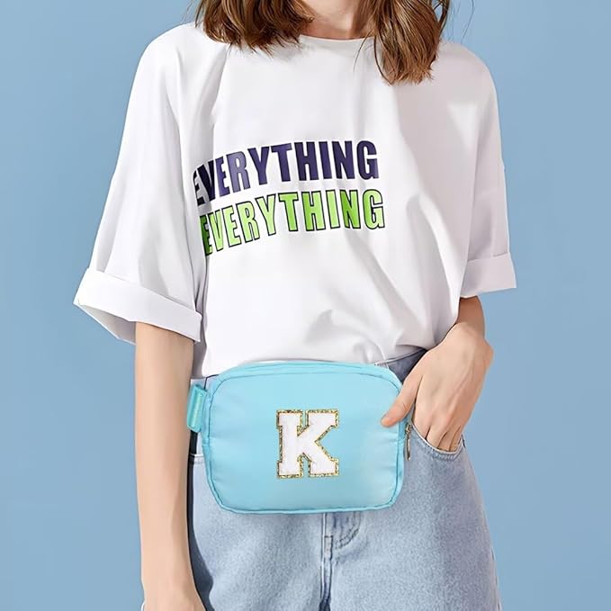 YOOLIFE Birthday Gifts for 4 5 6 7 8 9 10 11 12 13 14 Year Old Girls - Initial Fanny Pack Belt Bag Purse for Girls Teens Daughter Sister Niece, Personalized Trendy Stuff for Teen Girl Kids | Blue Z