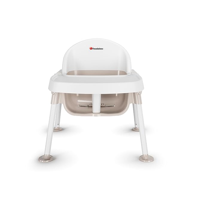 Foundations Secure Sitter Feeding Chairs Multipack, No-Tip Feet, 3-Point Adjustable Harness, Removable Tray, Easy to Clean, Stackable Feeding Chairs, 3 Pack (7 inch)