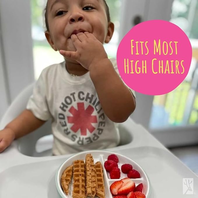 Elk and Friends Kids 7.8” Porcelain Divided Plates with Silicone Suction Sleeves | Suitable for Kids/Toddlers | Microwave & Dishwasher Safe | Non Slip | Snack Dishes | 4 Pack