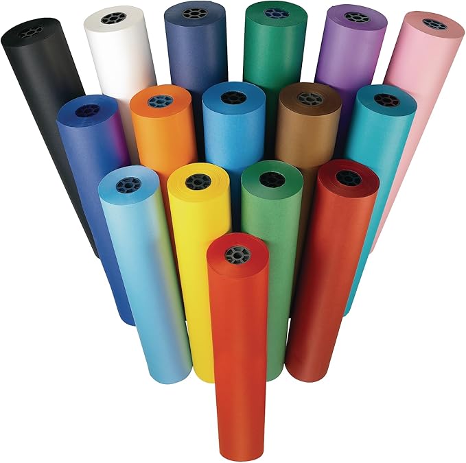 Colorations Prima-Color Fade-Resistant Paper Rolls, Brown, Arts and Crafts, 48" x 60' , Drawing, Finger Painting, Paint, Watercolor, Wall Art, Bulletin Boards, Kids Crafts (Item # DSBR)
