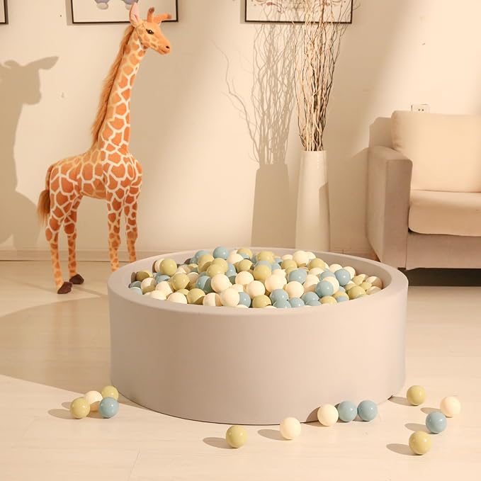 GOGOSO Balls for Ball Pit - Plastic Ball for Toddlers 1-3, Baby Kids Ball Pool Decoration,Creamy Green+Creamy Blue+ Soft White,200pcs