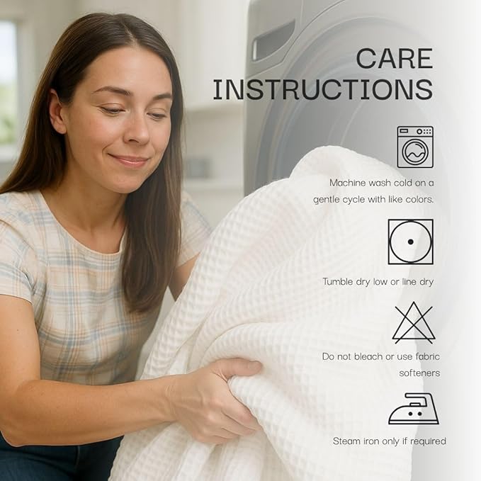 Salt Earth GOTS Certified 100% Organic Cotton Throw Blanket, 108" X 90" Waffle Blankets & Throws for Bed, Throw Blanket for Couch, Modern & Cozy Blanket, All Seasons, Comfy & Soft Blanket (Sea Foam)