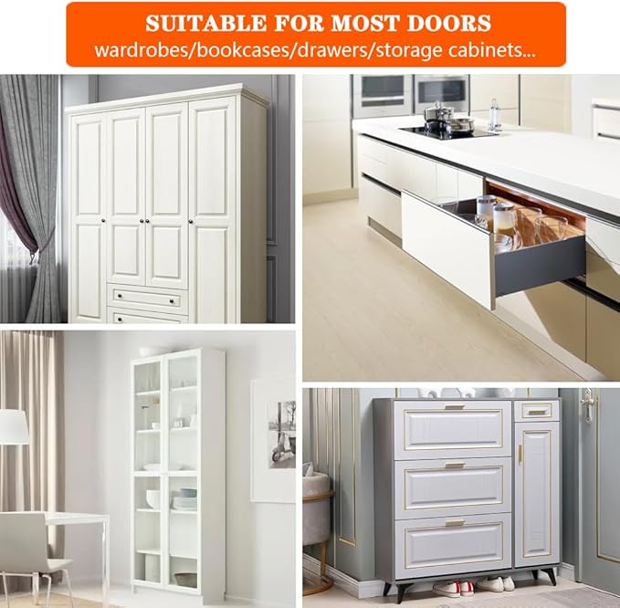 8 Pack Cabinet Latch Double Roller Catch for Cupboard Closet Cabinet Door Latches and Catches, Bronze